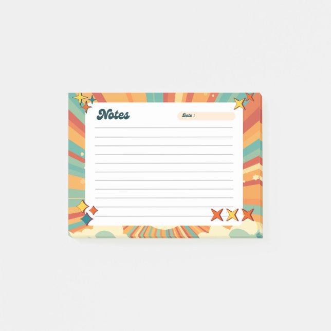 Colourful Retro Playful Post-It Notes (Front)