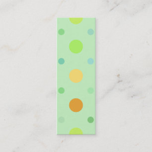 Colourful Retro Polka Dots: Green, Yellow, & Orang Mini Business Card