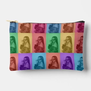 Colourful Retro Pop Art Modern Custom Photo Grid Accessory Pouch