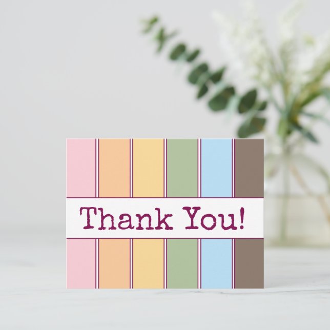 Colourful Retro QR code Business Thank You Postcard (Standing Front)