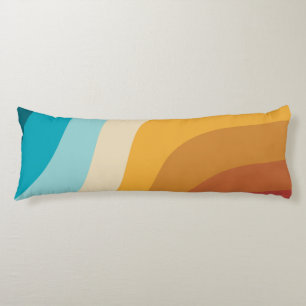 Colourful Retro Rainbow Abstract Waves   Body Cushion