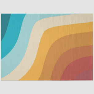 Colourful Retro Rainbow Abstract Waves Tissue Paper