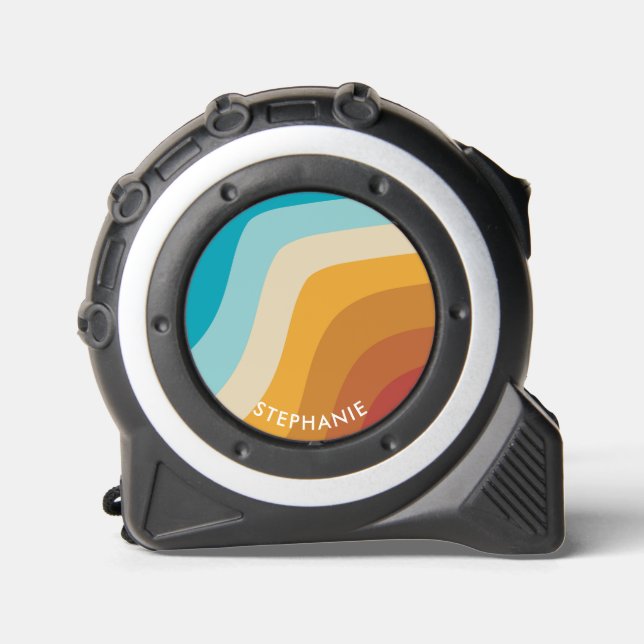 Colourful Retro Rainbow Waves Personalised  1 (Front)