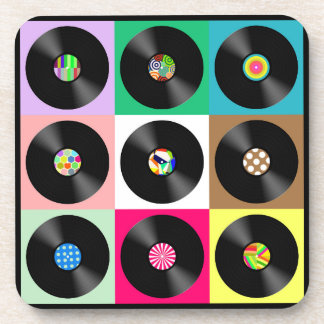 Colourful Retro Record Album Coaster Set