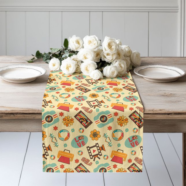 Colourful Retro Runner Groovy Pastel Dining Joy (Colorful Retro Runner Groovy Pastel Dining Joy)