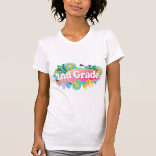 Colourful Retro Second Grade T-Shirt