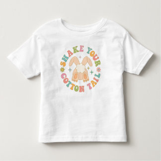 Colourful Retro Shake Your Cotton Tail Bunny Easte Toddler T-Shirt