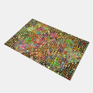 Colourful retro spots pattern I + your ideas Doormat