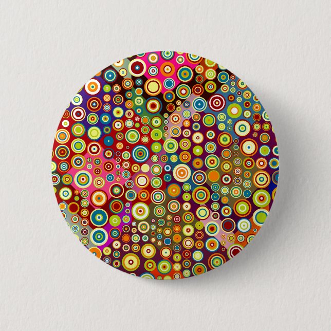 Colourful Retro Spots + your idea 6 Cm Round Badge (Front)