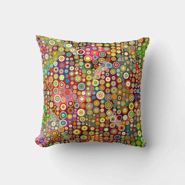 Colourful Retro Spots + your idea Cushion (Front)