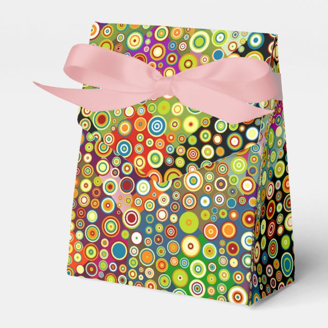 Colourful Retro Spots + your idea Favour Box (Front Side)