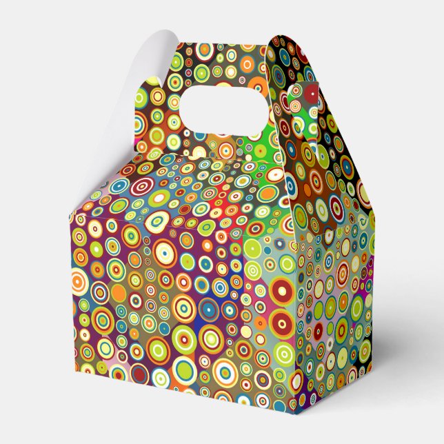 Colourful Retro Spots + your idea Favour Box (Front Side)