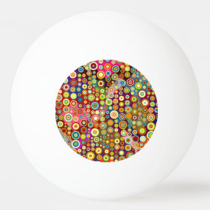 Colourful Retro Spots + your idea Ping Pong Ball