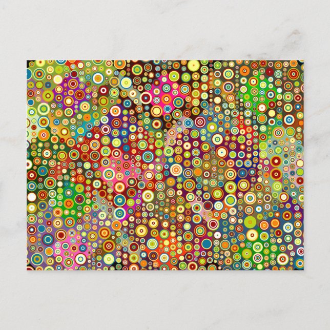 Colourful Retro Spots + your idea Postcard (Front)