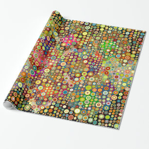 Colourful Retro Spots + your idea Wrapping Paper