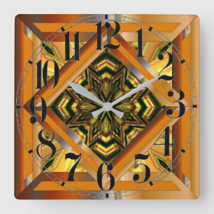 Colourful Retro  Square Wall Clock