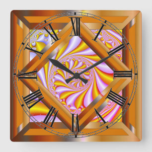 Colourful Retro Square Wall Clock