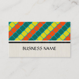 Colourful Retro Squares Modern Geometric Pattern 2 Business Card