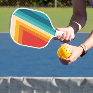 Colourful Retro Stripe - 70s, 80s  Pickleball Paddle