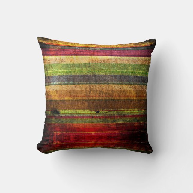 Colourful Retro Stripe Cushion (Front)