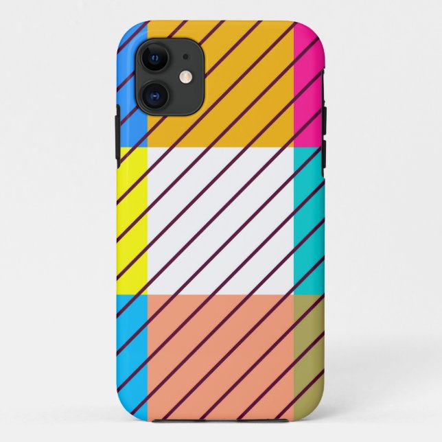 Colourful retro striped pattern Case-Mate iPhone case (Back)
