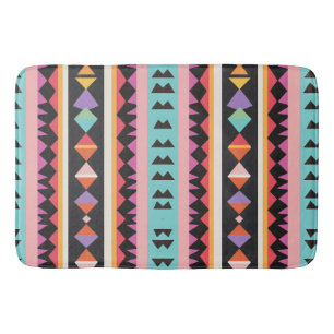 Colourful retro Striped Pattern mix Bath Mat