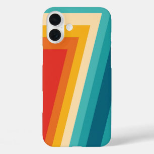 Colourful Retro Stripes - 70s, 80s  iPhone 16 Plus Case