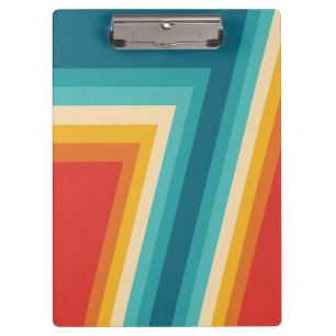 Colourful Retro Stripes  -   70s 80s  Design Clipboard