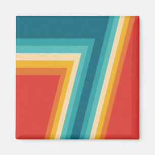 Colourful Retro Stripes - 70s, 80s Design Magnet