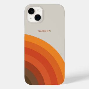 Colourful Retro Stripes 70s 80s Golden Brown Orang Case-Mate iPhone 14 Plus Case