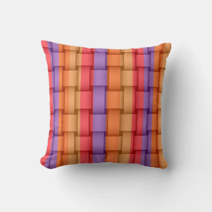 Colourful retro stripes graphic design cushion
