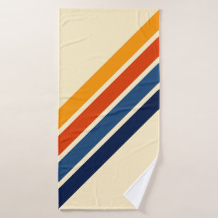 Colourful Retro Stripes Striped Pattern Bath Towel