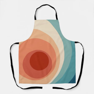 Colourful retro style circles design apron