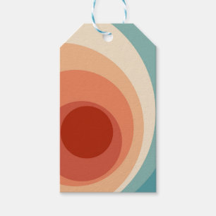 Colourful retro style circles design  gift tags