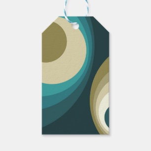 Colourful retro style circles design gift tags