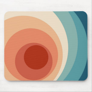 Colourful retro style circles design  mouse pad