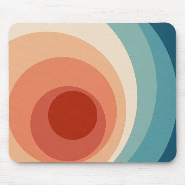 Colourful retro style circles design  mouse pad (Front)