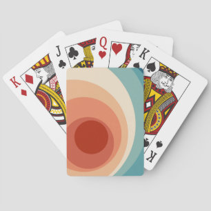 Colourful retro style circles design  playing cards