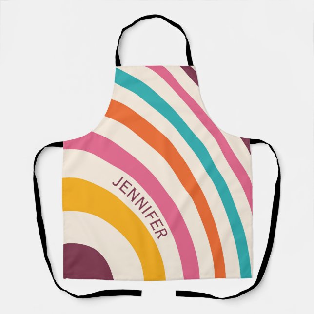 Colourful retro style curves apron (Front)