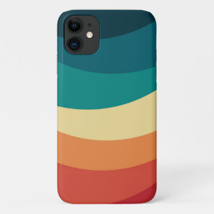 Colourful retro style curves design iPhone 11 case