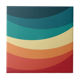Colourful retro style curves design ceramic tile
