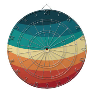Colourful retro style curves design dartboard