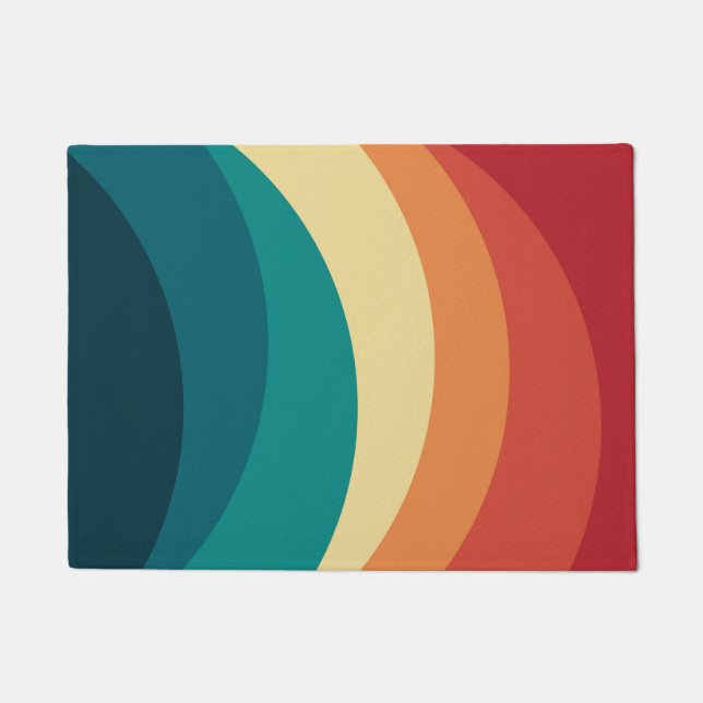 Colourful retro style curves design doormat (Front)