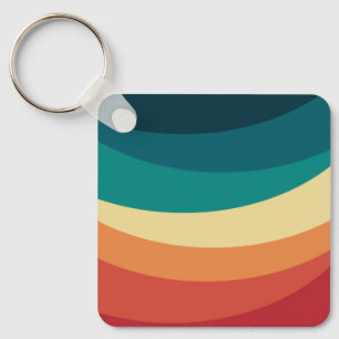 Colourful retro style curves design key ring