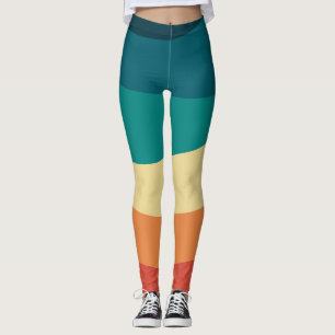 Colourful retro style curves design leggings