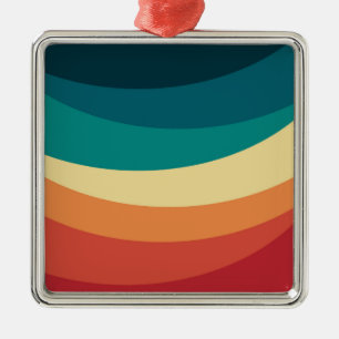 Colourful retro style curves design metal ornament