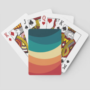 Colourful retro style curves design playing cards