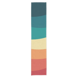 Colourful retro style curves design short table runner
