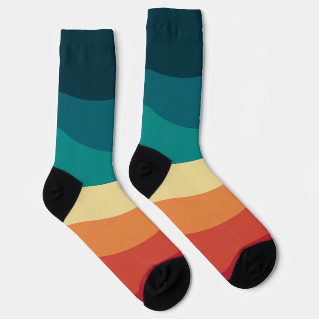 Colourful retro style curves design socks (Right)