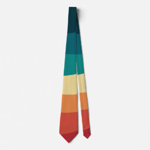 Colourful retro style curves design tie